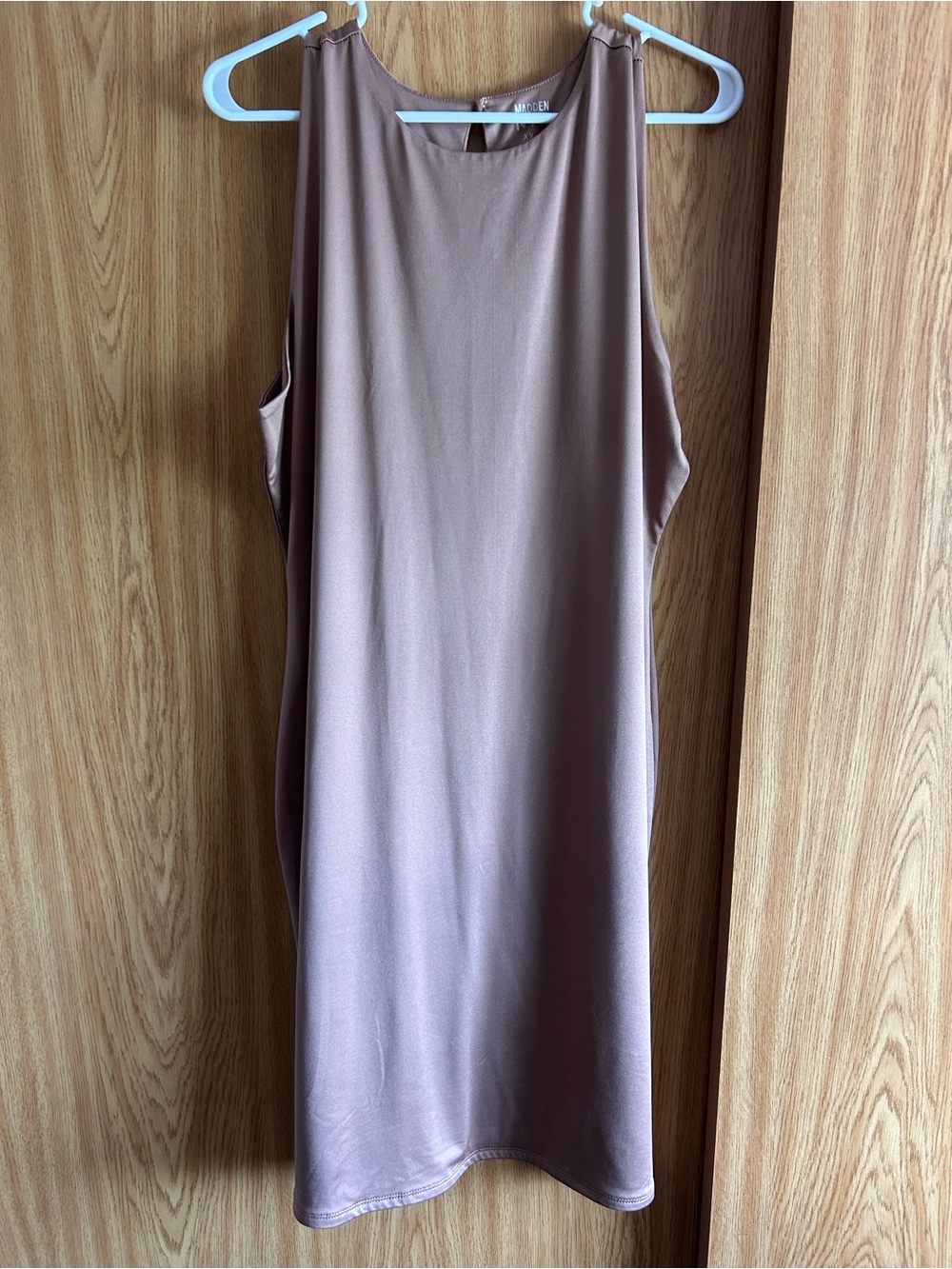 Sleeveless Shift Dress in classic Tan